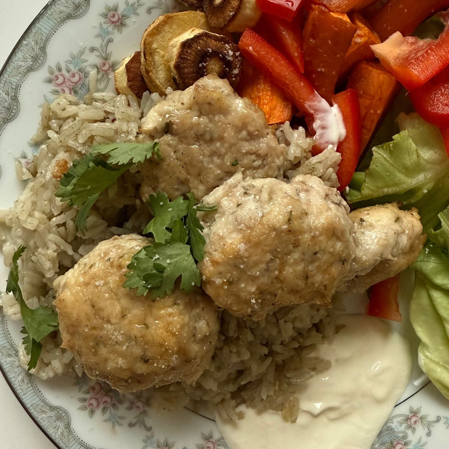 Recipe: Herb Chicken Patties with Coconut Spiced Rice